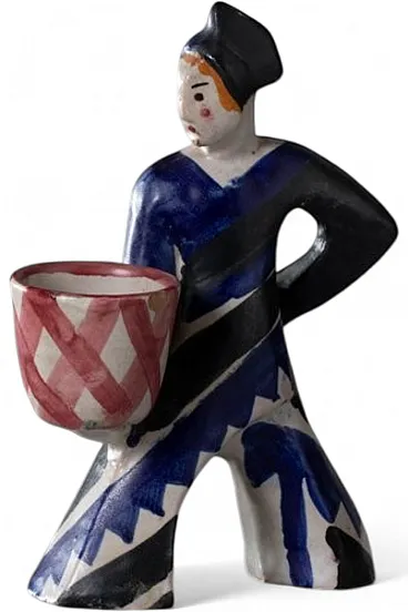 Ceramic figural planter by Leopold Anzengruber for Ics Vietri, 1930s