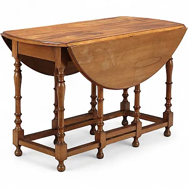 Walnut strip table, 19th century