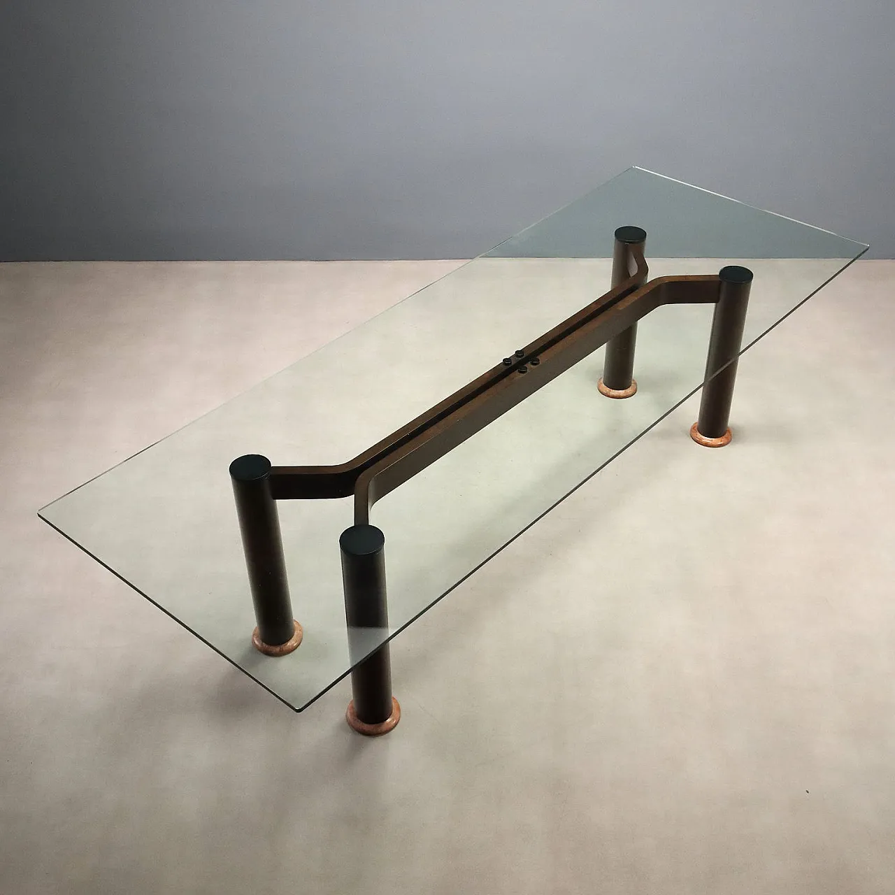 Table in metal and glass, 1980s 4