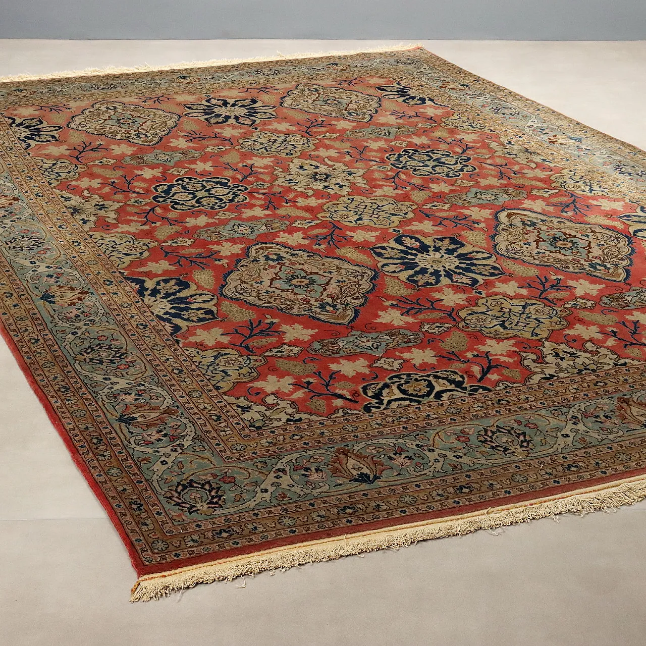 Kum rug in cotton and wool, 20th century 1