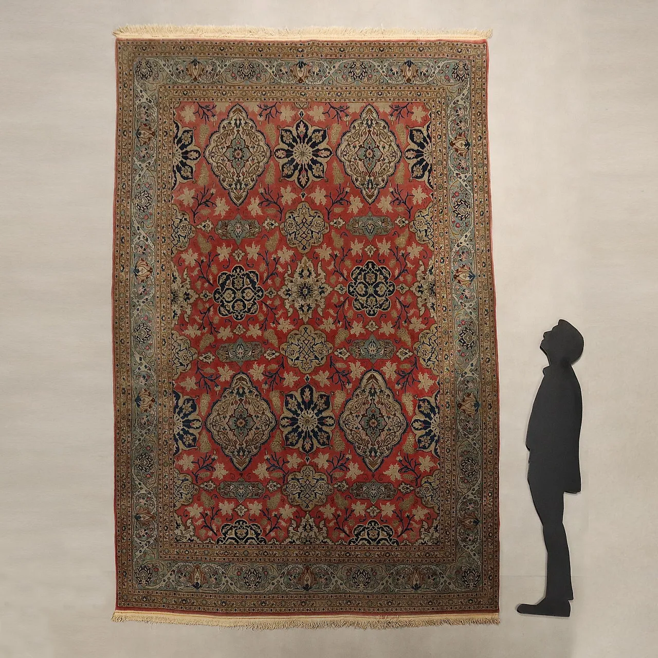 Kum rug in cotton and wool, 20th century 2