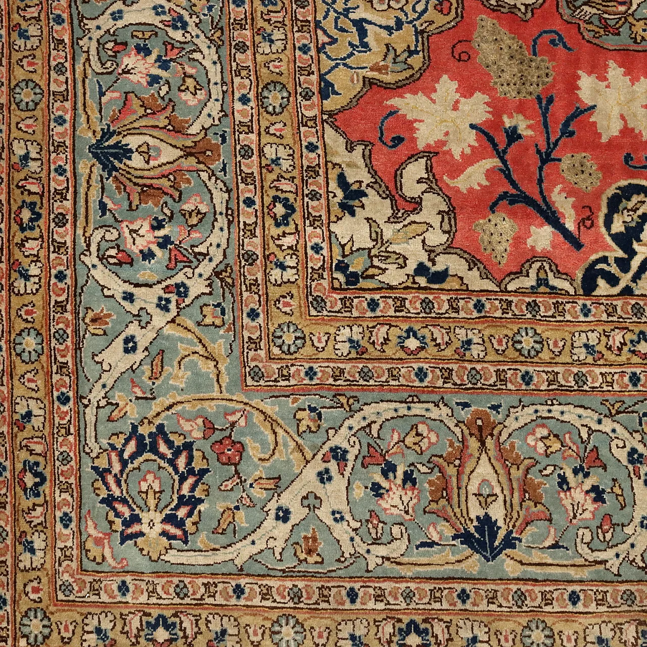 Kum rug in cotton and wool, 20th century 5