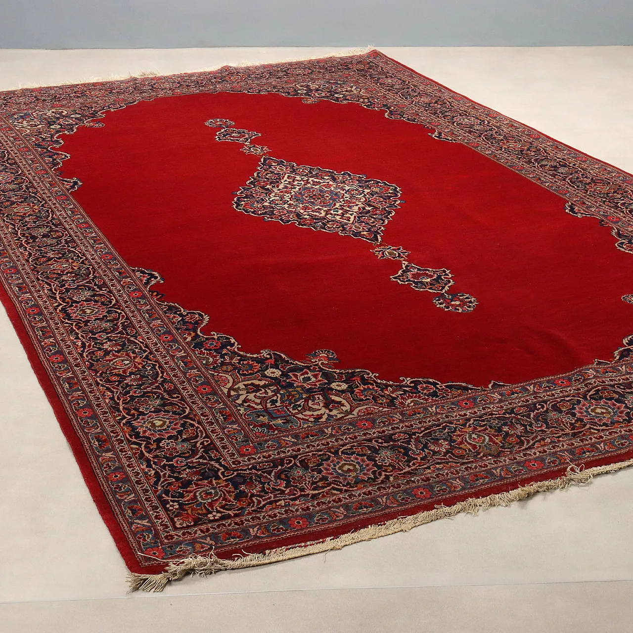 Keshan rug in cotton and wool, 20th century 1