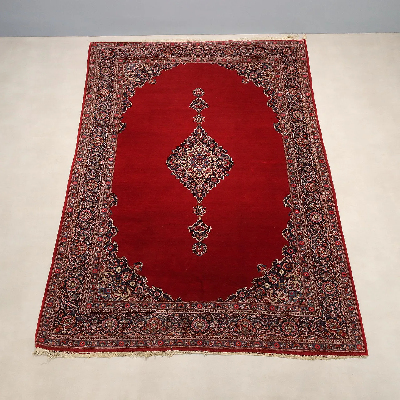 Keshan rug in cotton and wool, 20th century 3