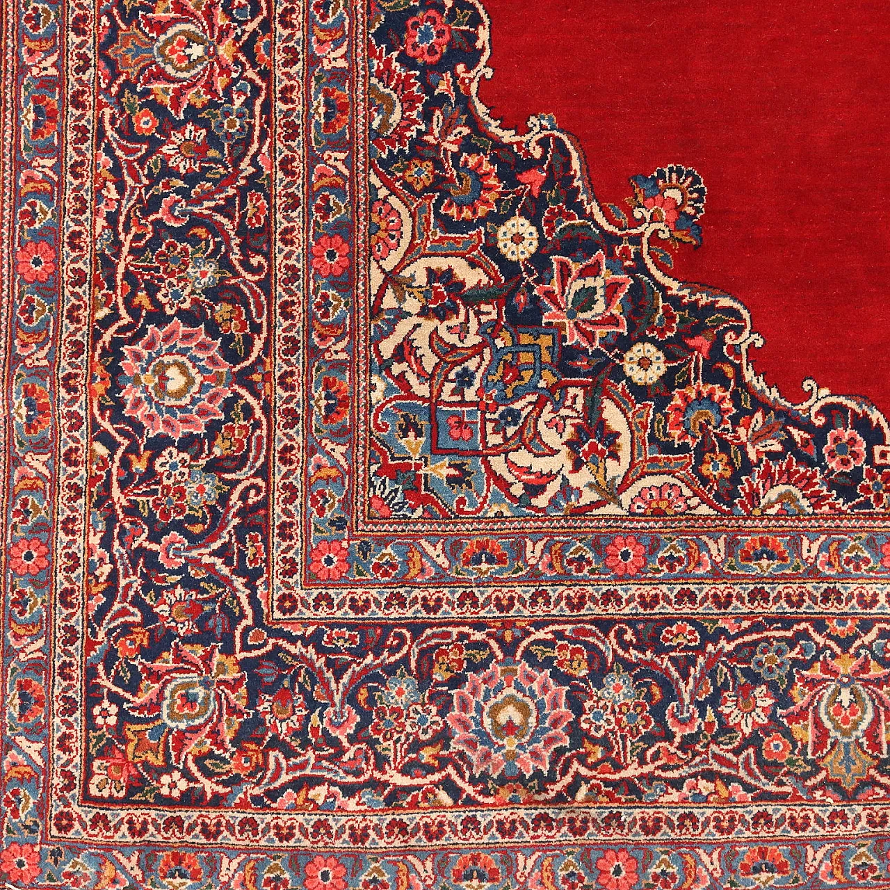 Keshan rug in cotton and wool, 20th century 5