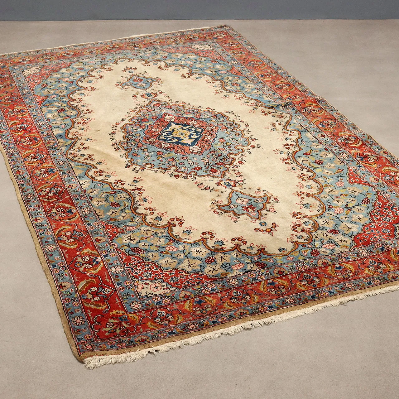 Kerman rug in cotton and wool, 20th century 1