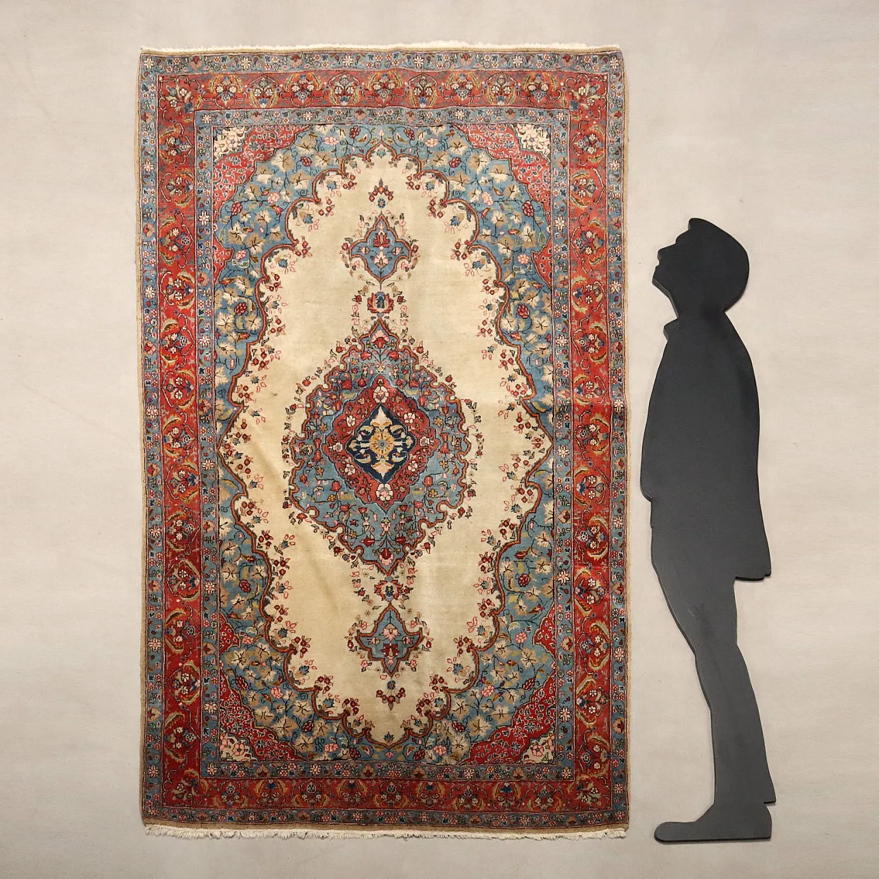 Kerman rug in cotton and wool, 20th century 2