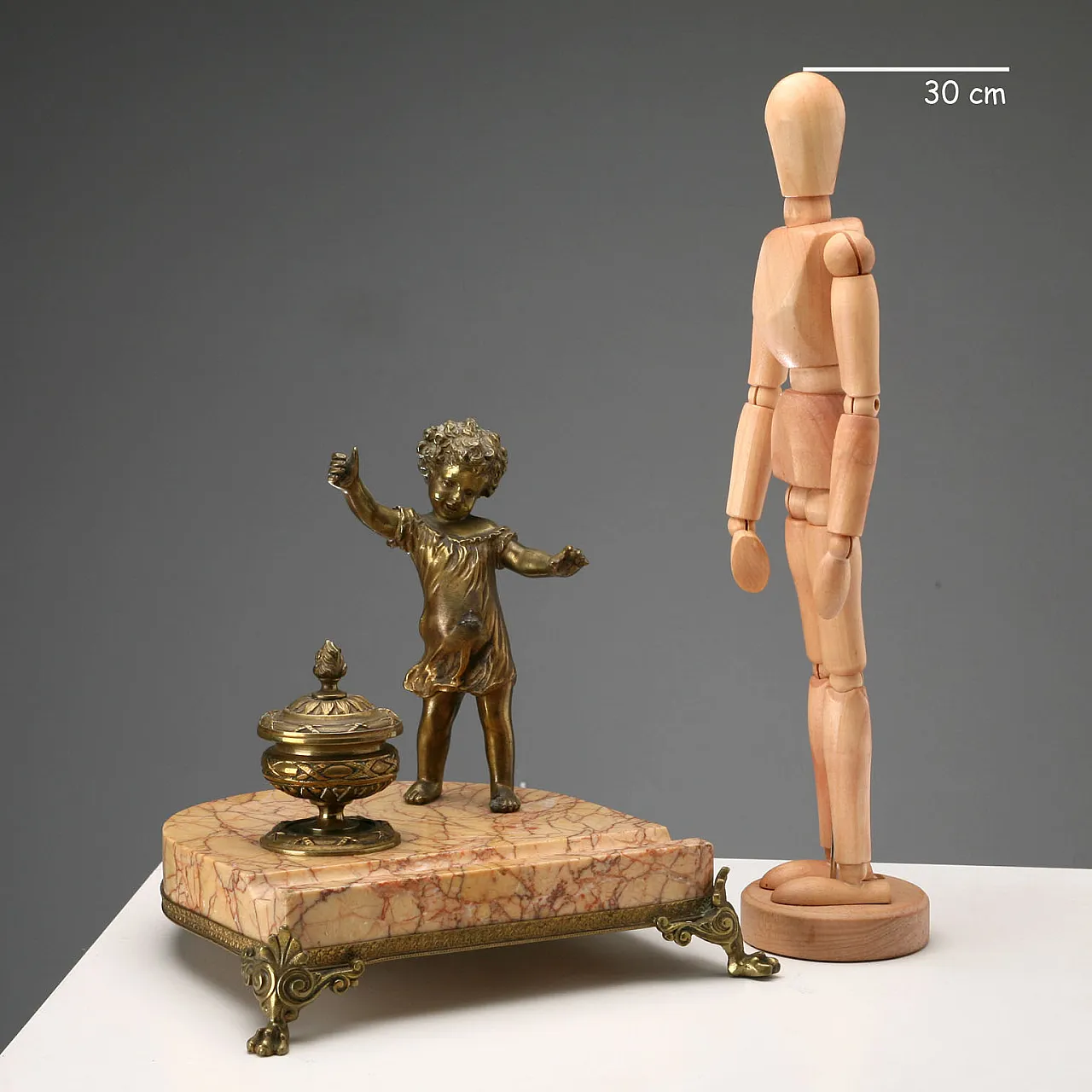 Marble and bronze inkwell, 20th century 2