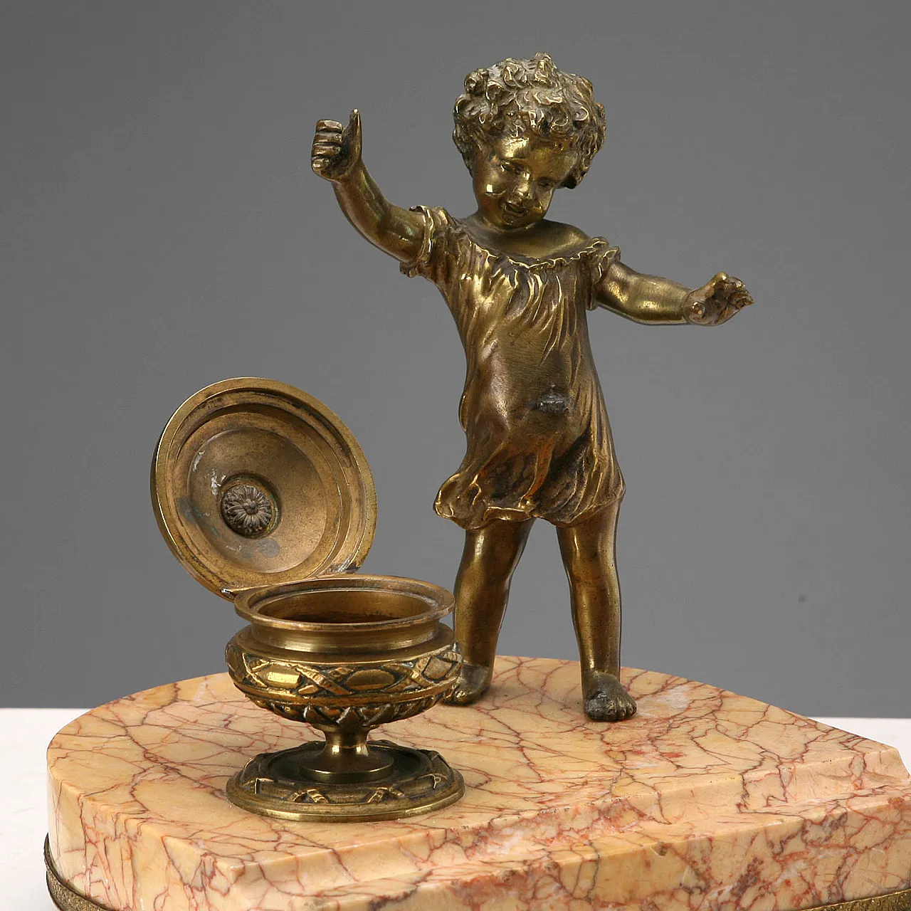 Marble and bronze inkwell, 20th century 5