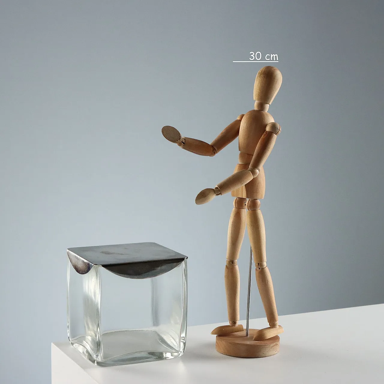 Sabattini Lino glass and metal box, 20th century 2