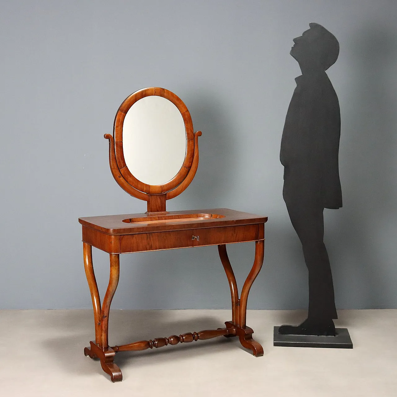 Louis Philippe toilet with walnut veneer, 19th century 3