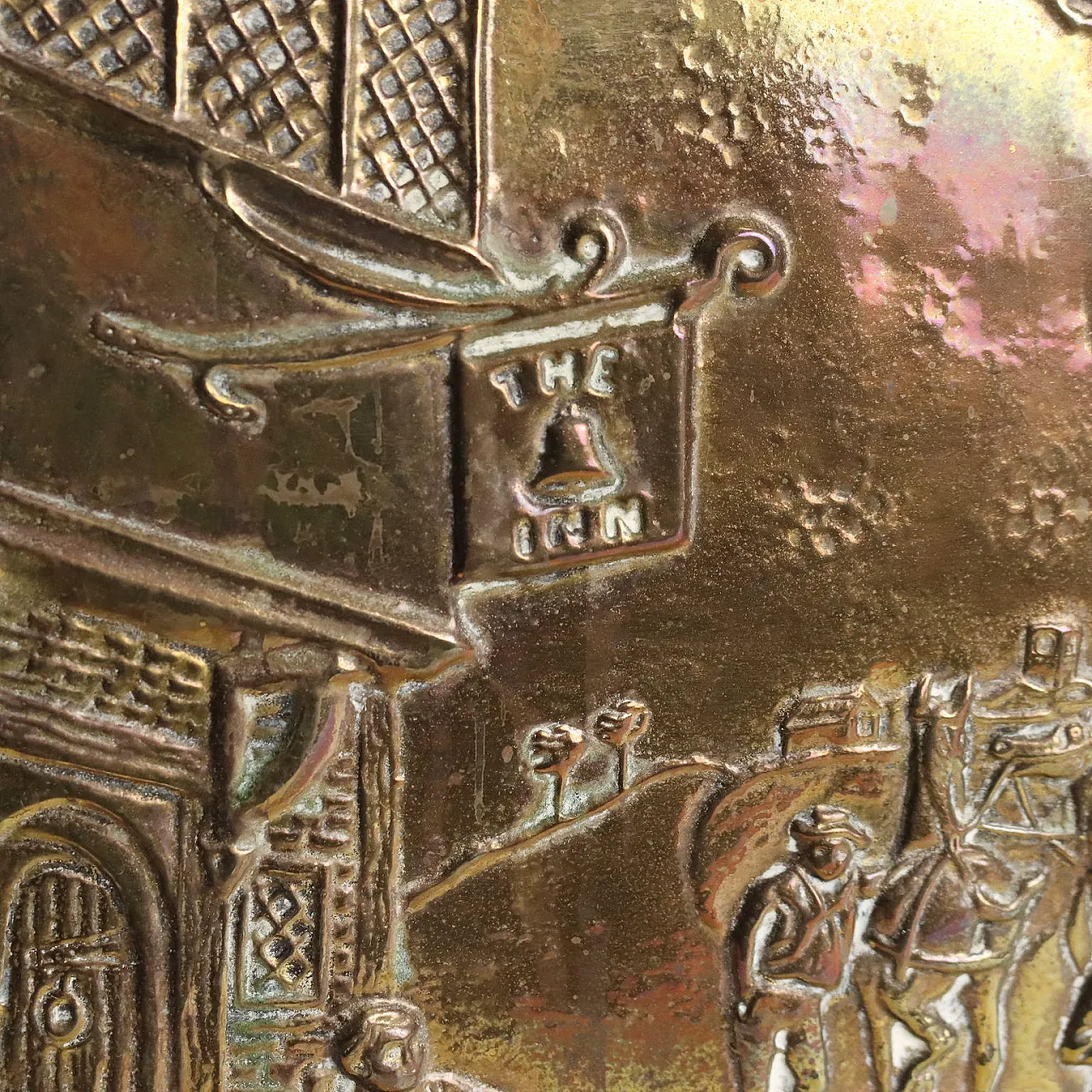 Wooden trunk in embossed sheet metal, 20th century 6