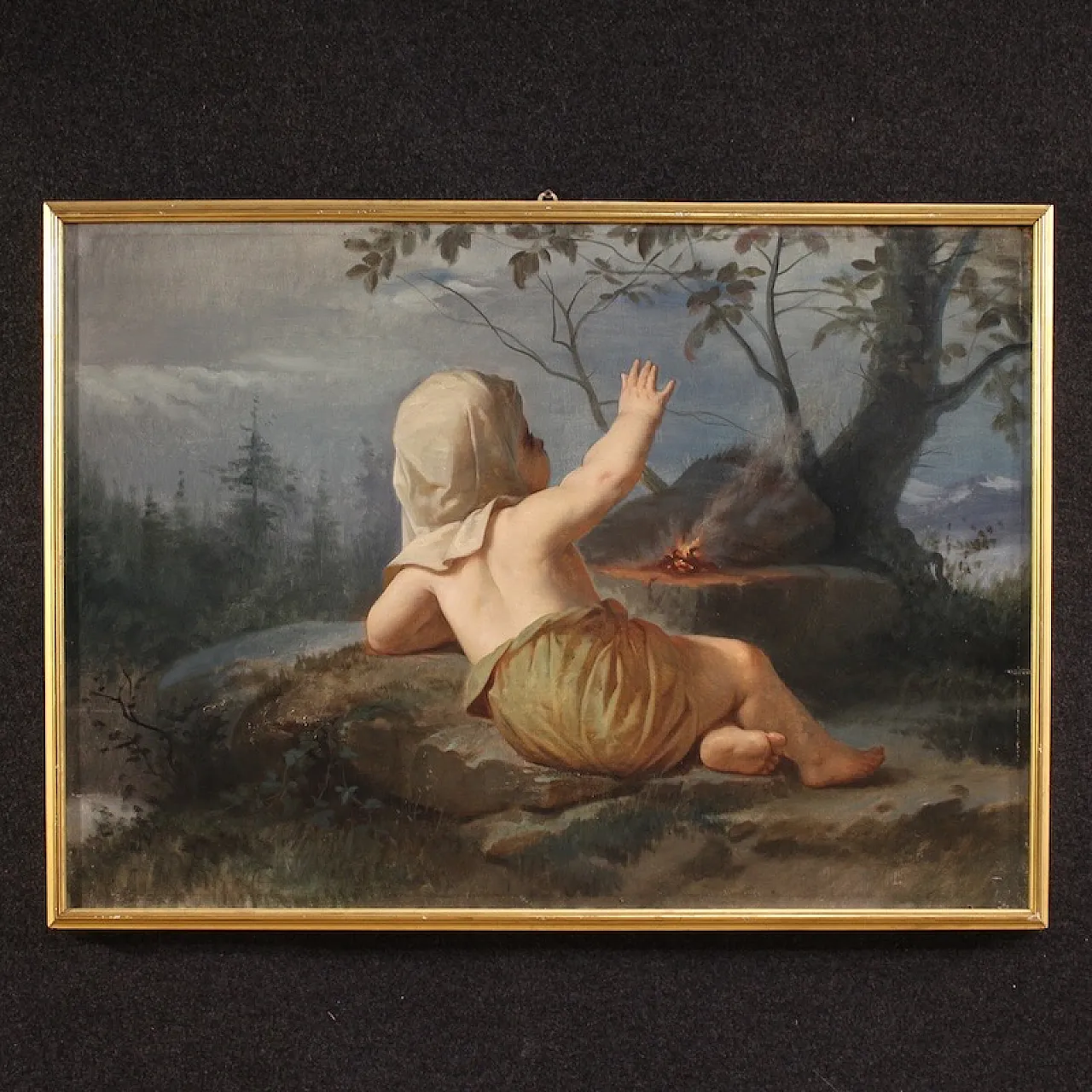 Winter, Italian oil painting, 19th century 1