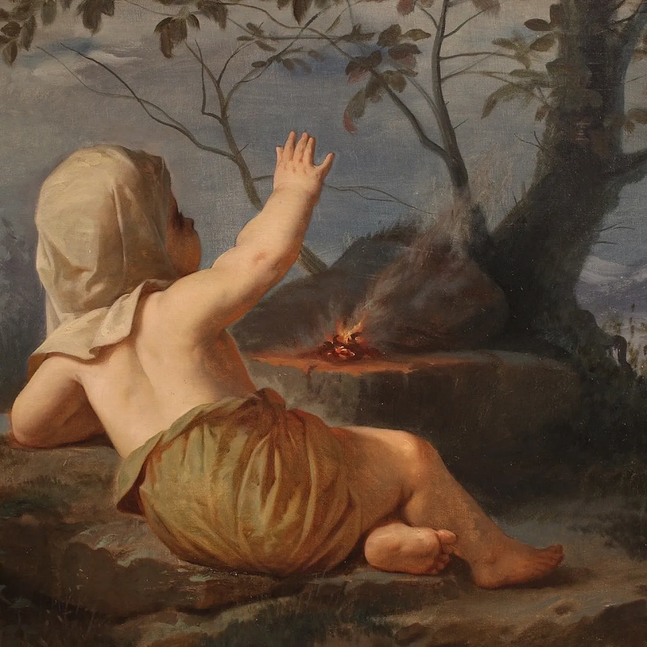 Winter, Italian oil painting, 19th century 7