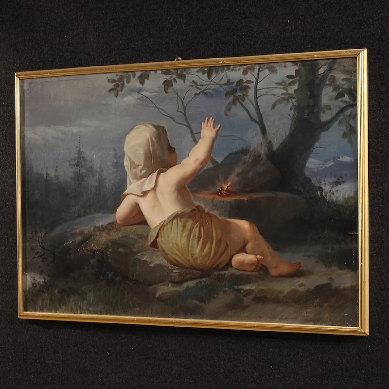 Winter, Italian oil painting, 19th century 13