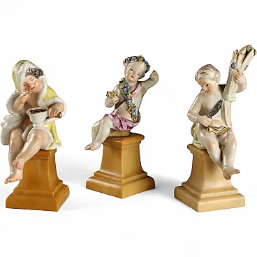 3 German porcelain figurines, 19th century