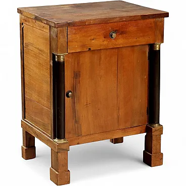 Empire bedside table in walnut, 19th century