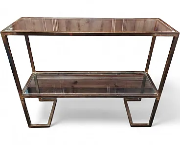 Consolle in ottone brunito, anni '70