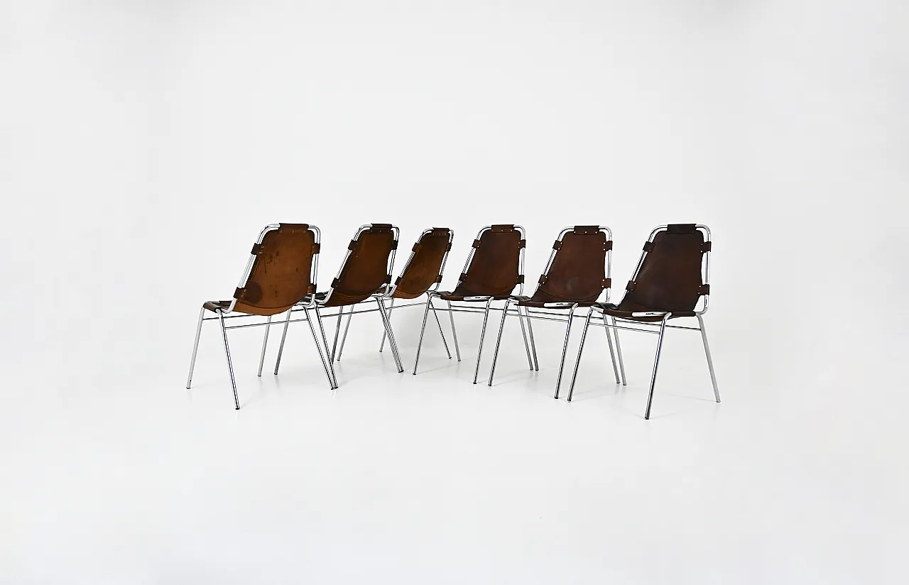 6 Les Arcs Chairs by Charlotte Perriand, 1960s 1