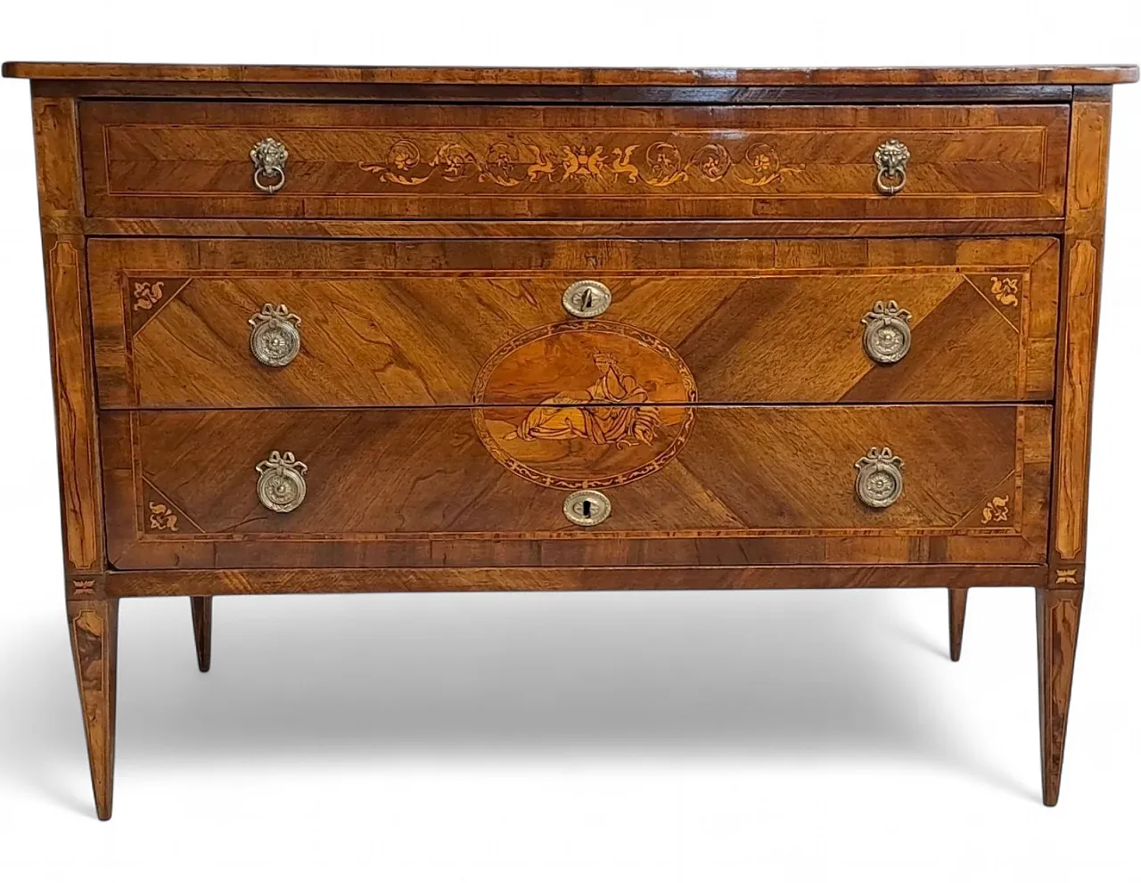 Three-drawer wooden dresser, 19th century 11