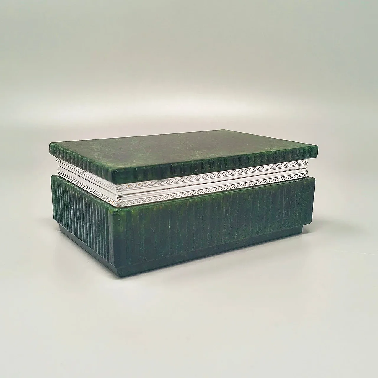 Alabaster green smoking set by Romano Bianchi, 1960s 6