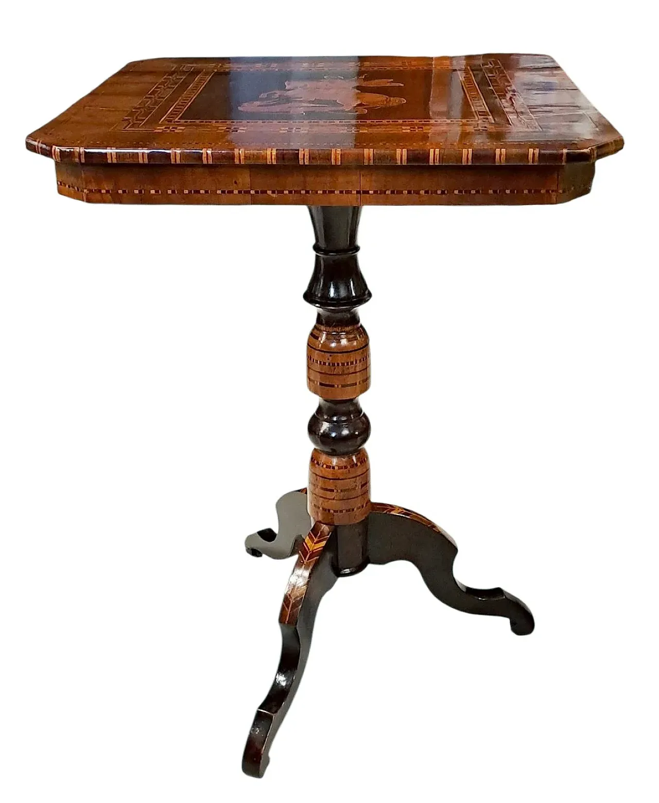 Square wooden coffee table with Rolo inlay, late 19th century 2