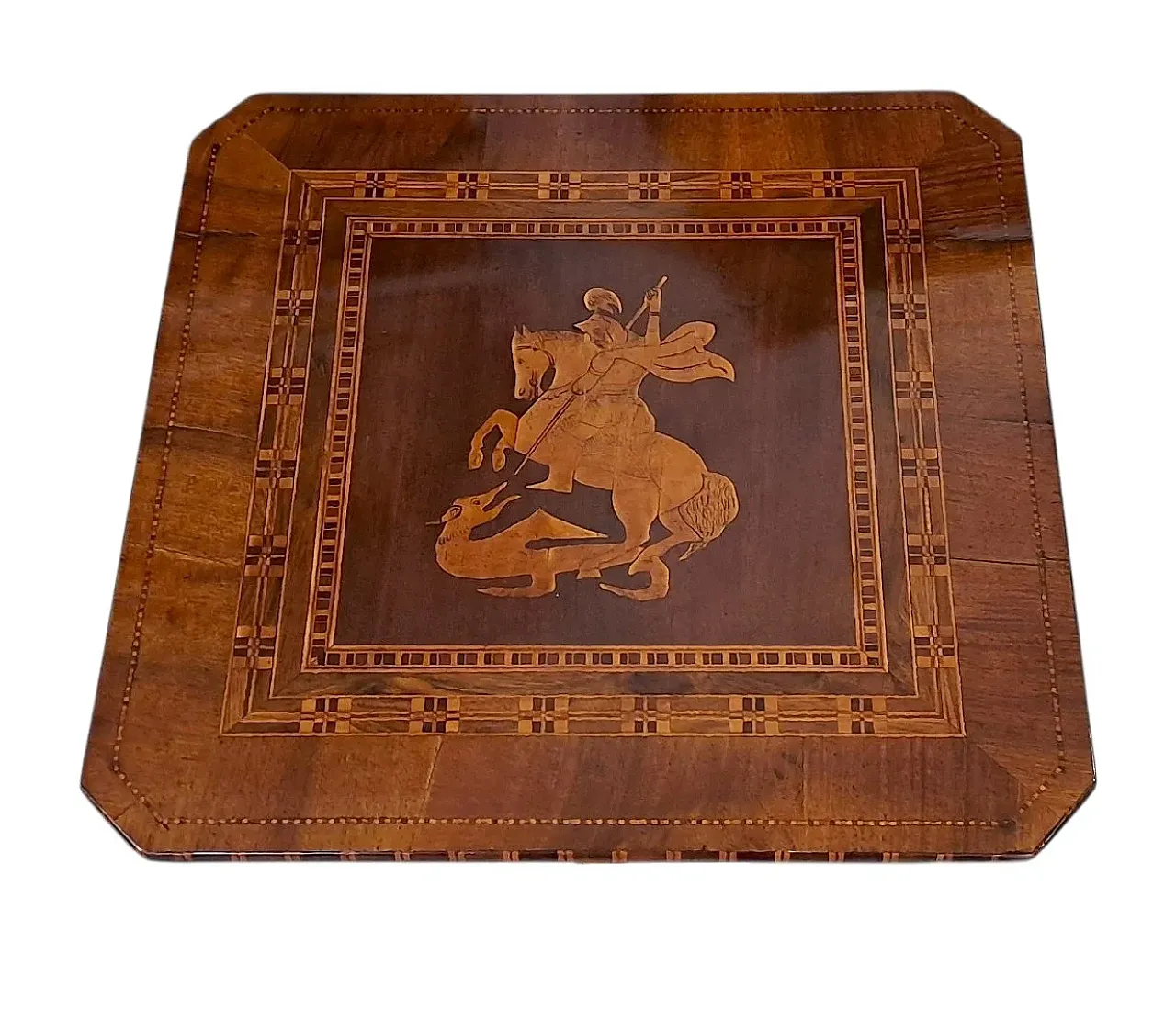 Square wooden coffee table with Rolo inlay, late 19th century 3
