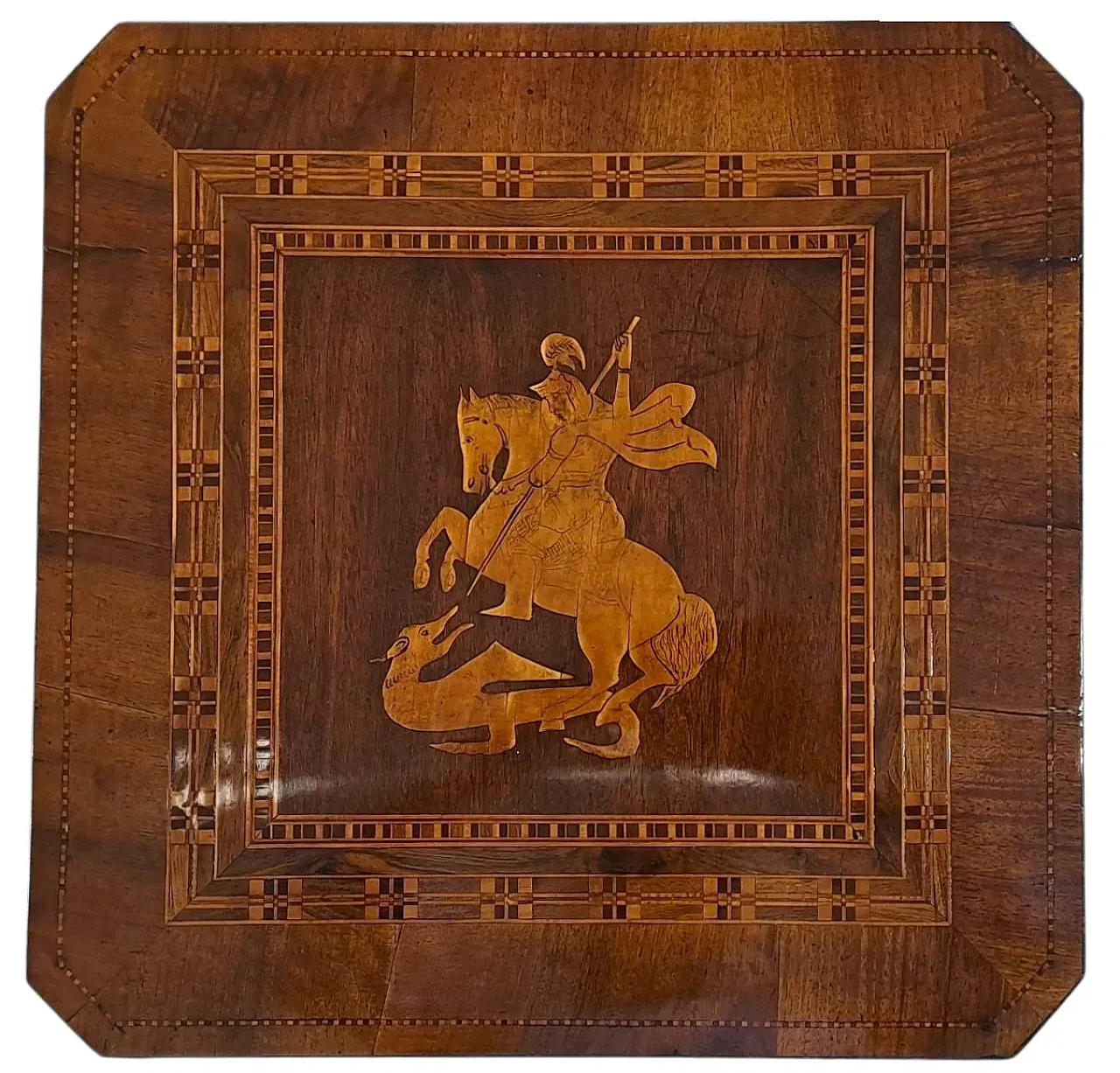 Square wooden coffee table with Rolo inlay, late 19th century 5