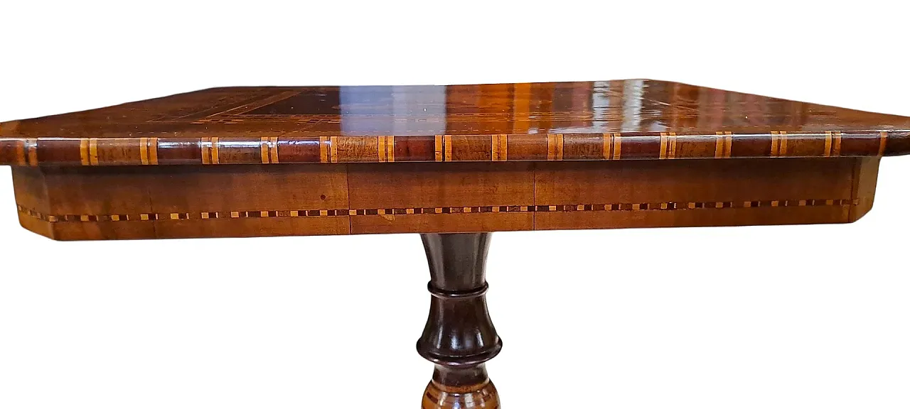 Square wooden coffee table with Rolo inlay, late 19th century 9