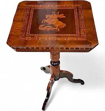 Square wooden coffee table with Rolo inlay, late 19th century