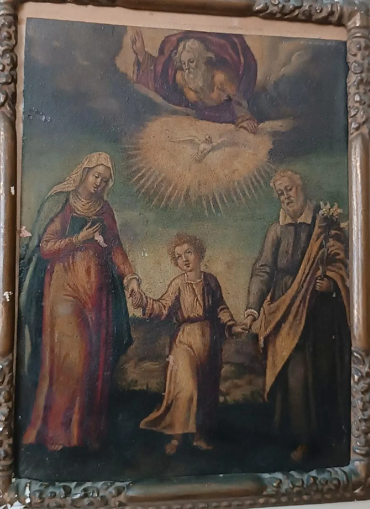 Sacra Famiglia, dipinto su rame, '700 2