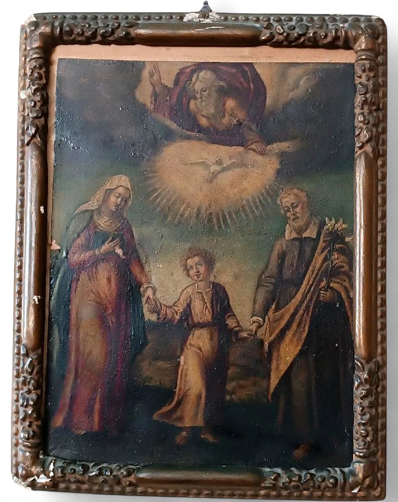 Sacra Famiglia, dipinto su rame, '700 11