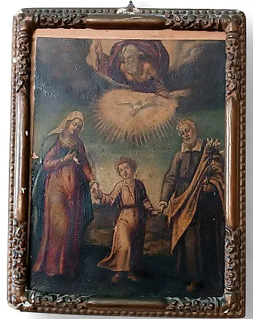 Sacra Famiglia, dipinto su rame, '700