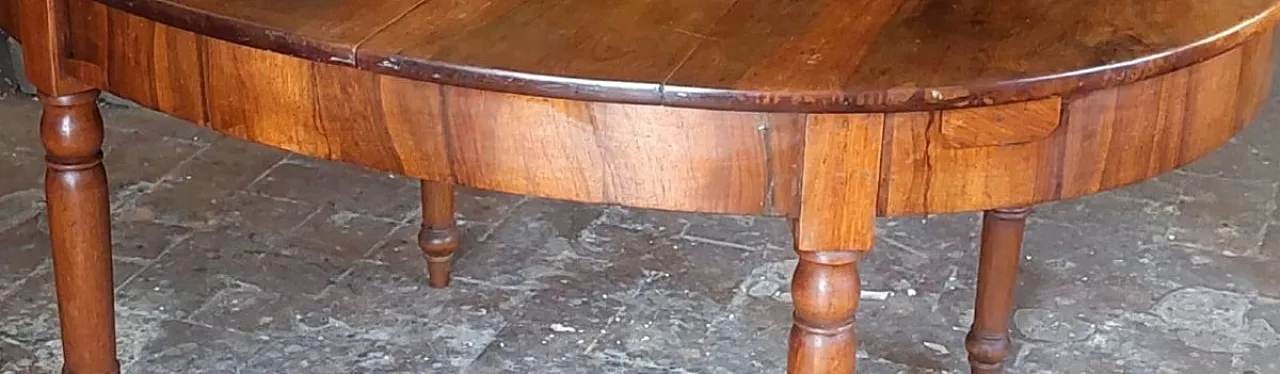 Tavolo ovale allungabile in noce massello, '800 5