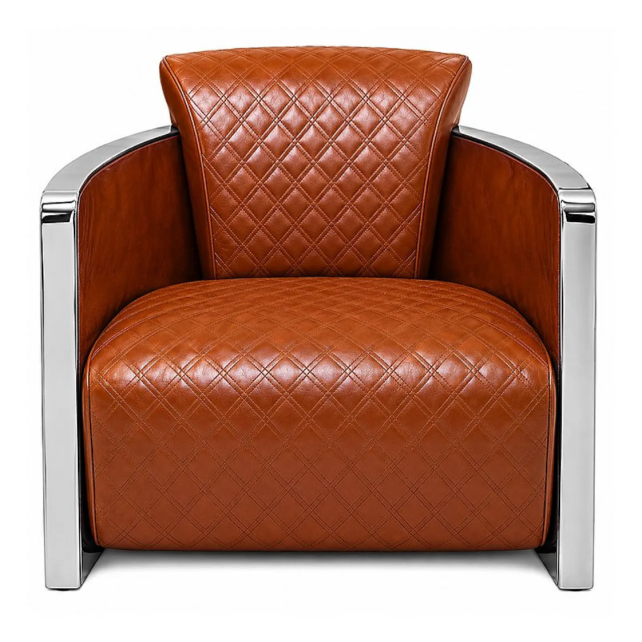 Pair of eco-leather chairs, 1980s 1