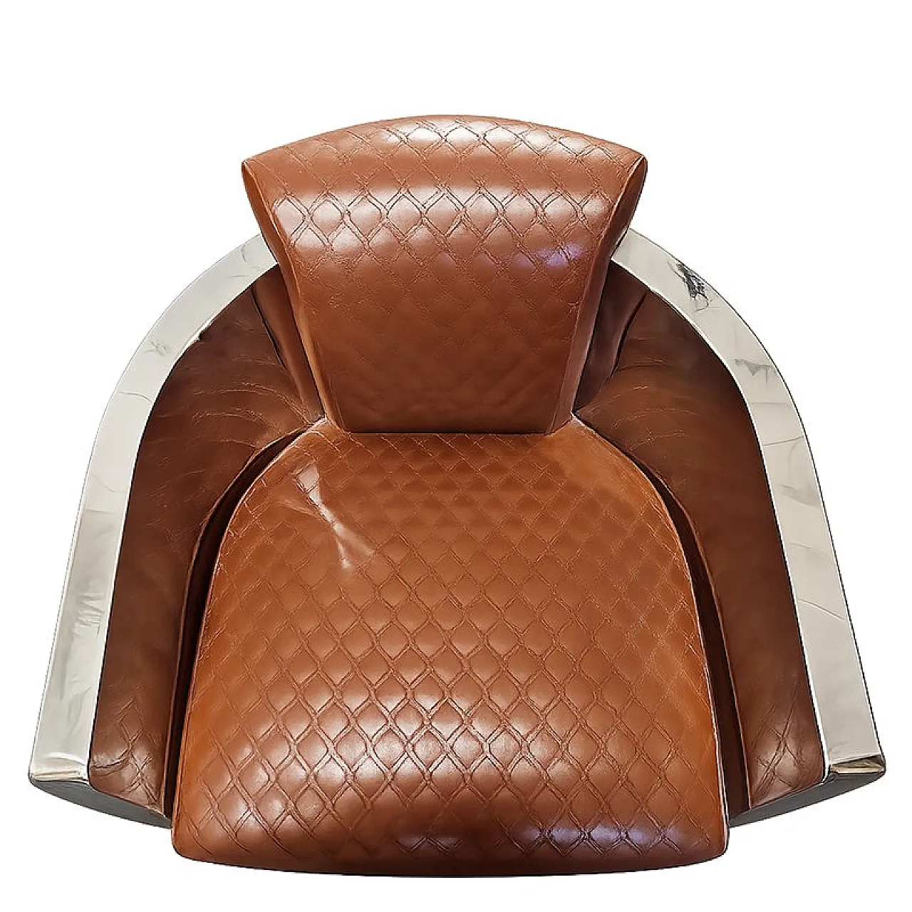 Pair of eco-leather chairs, 1980s 2