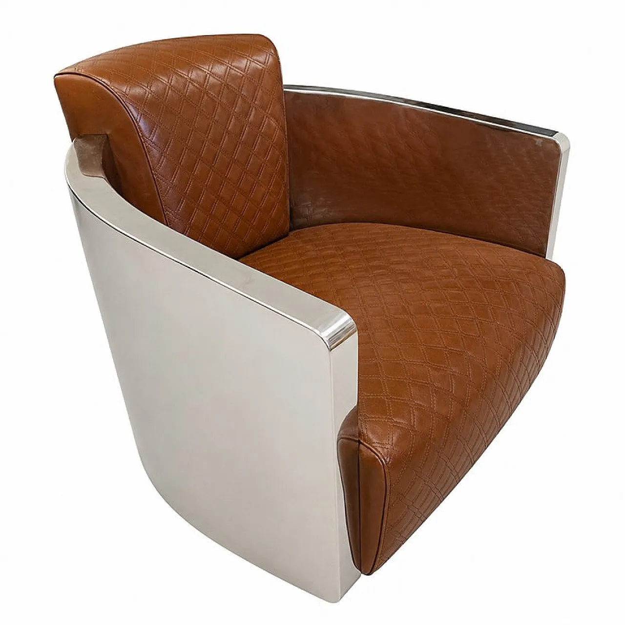 Pair of eco-leather chairs, 1980s 3
