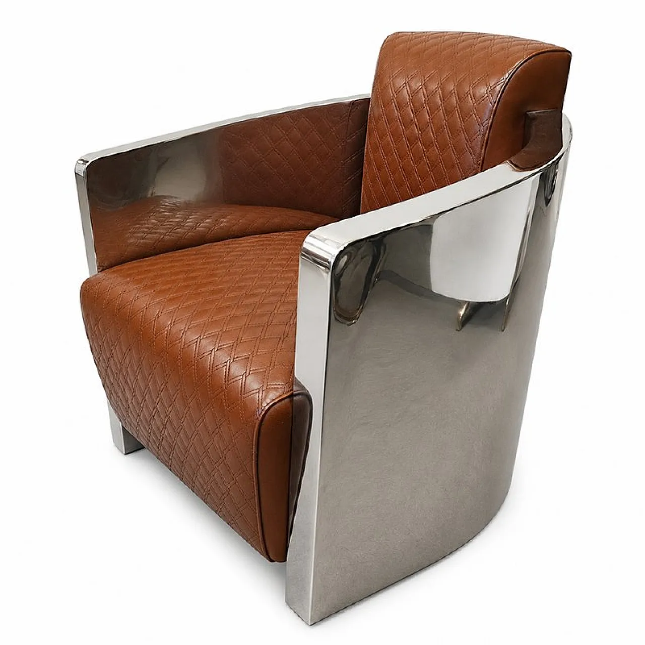 Pair of eco-leather chairs, 1980s 4