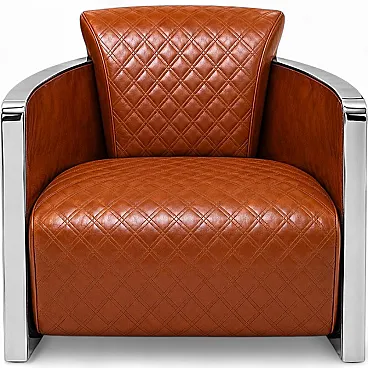 Pair of eco-leather chairs, 1980s