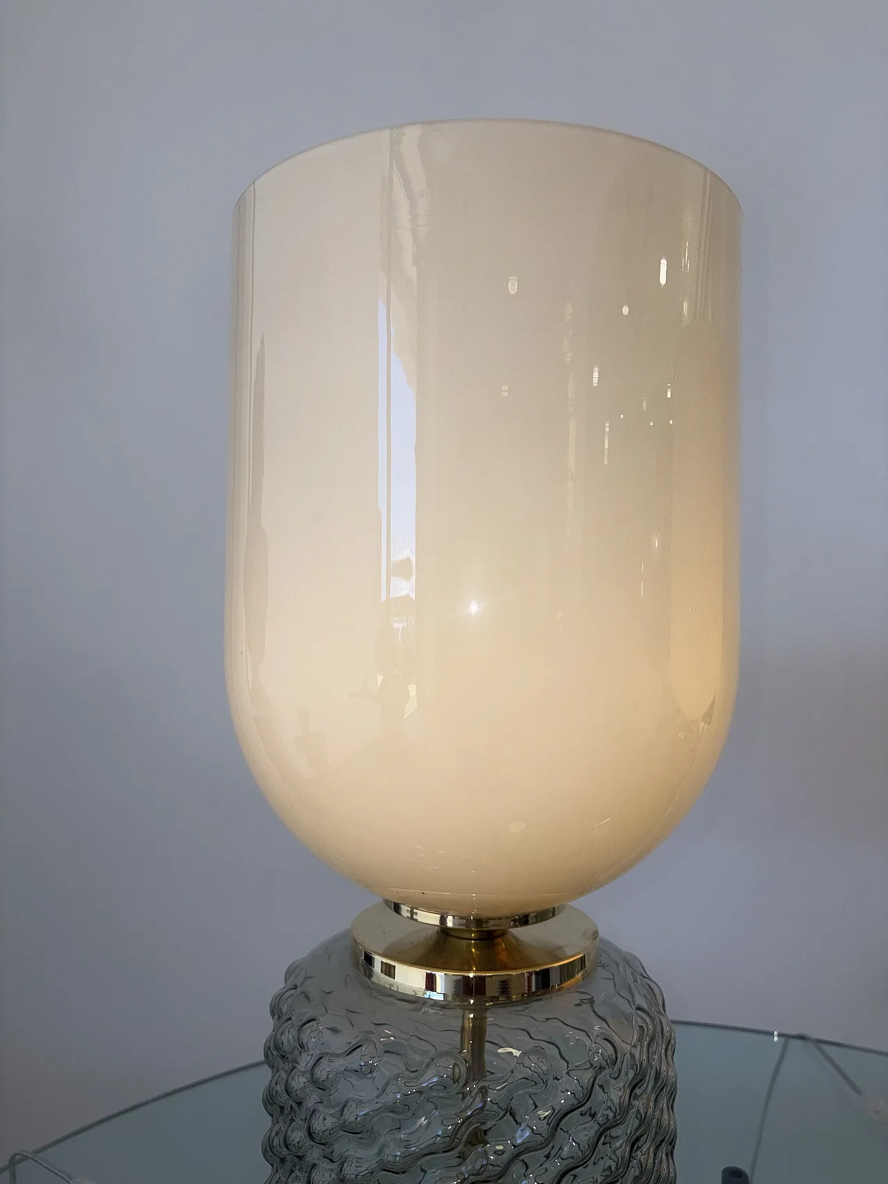 Coppia di lampade in vetro di Murano e ottone, anni '90 8