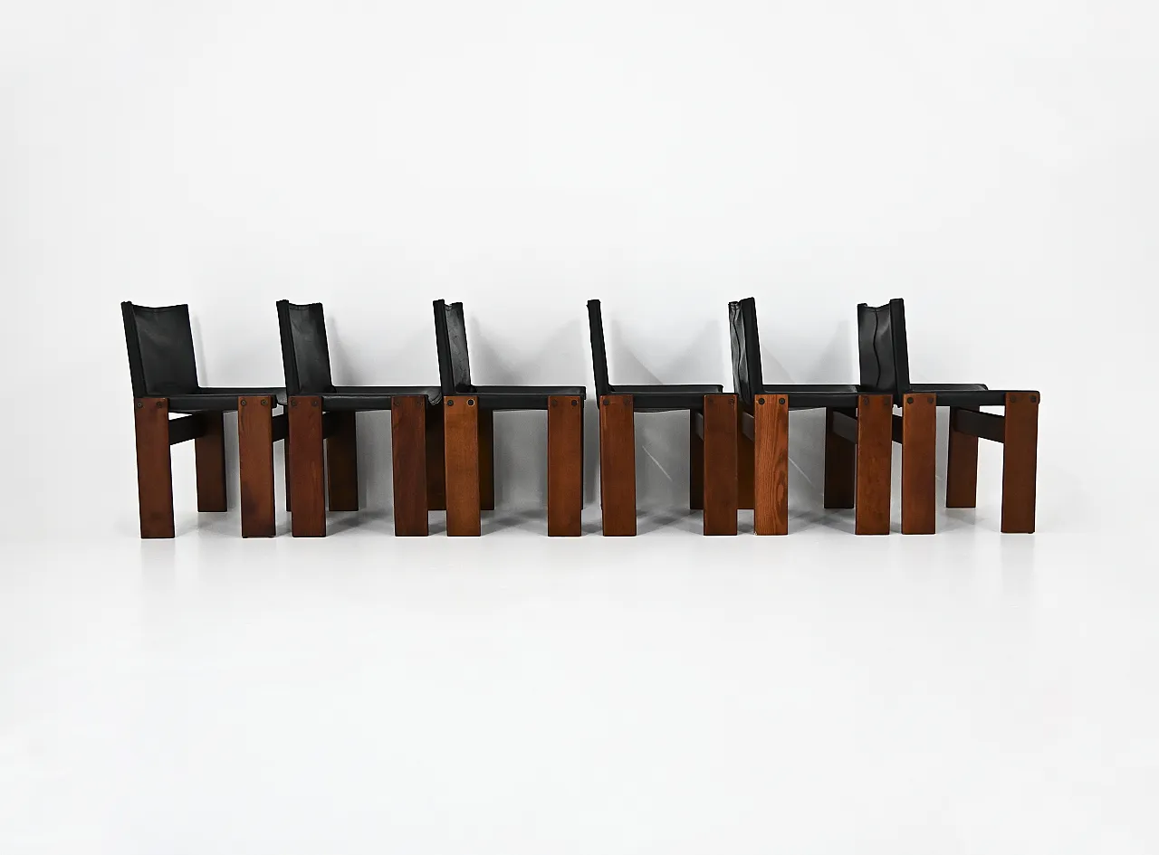 6 Sedie da pranzo Monk di Afra & Tobia Scarpa per Molteni, anni '70 4