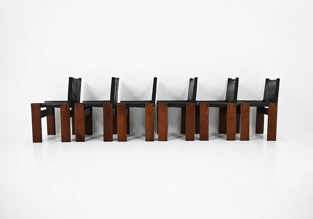 6 Sedie da pranzo Monk di Afra & Tobia Scarpa per Molteni, anni '70 6