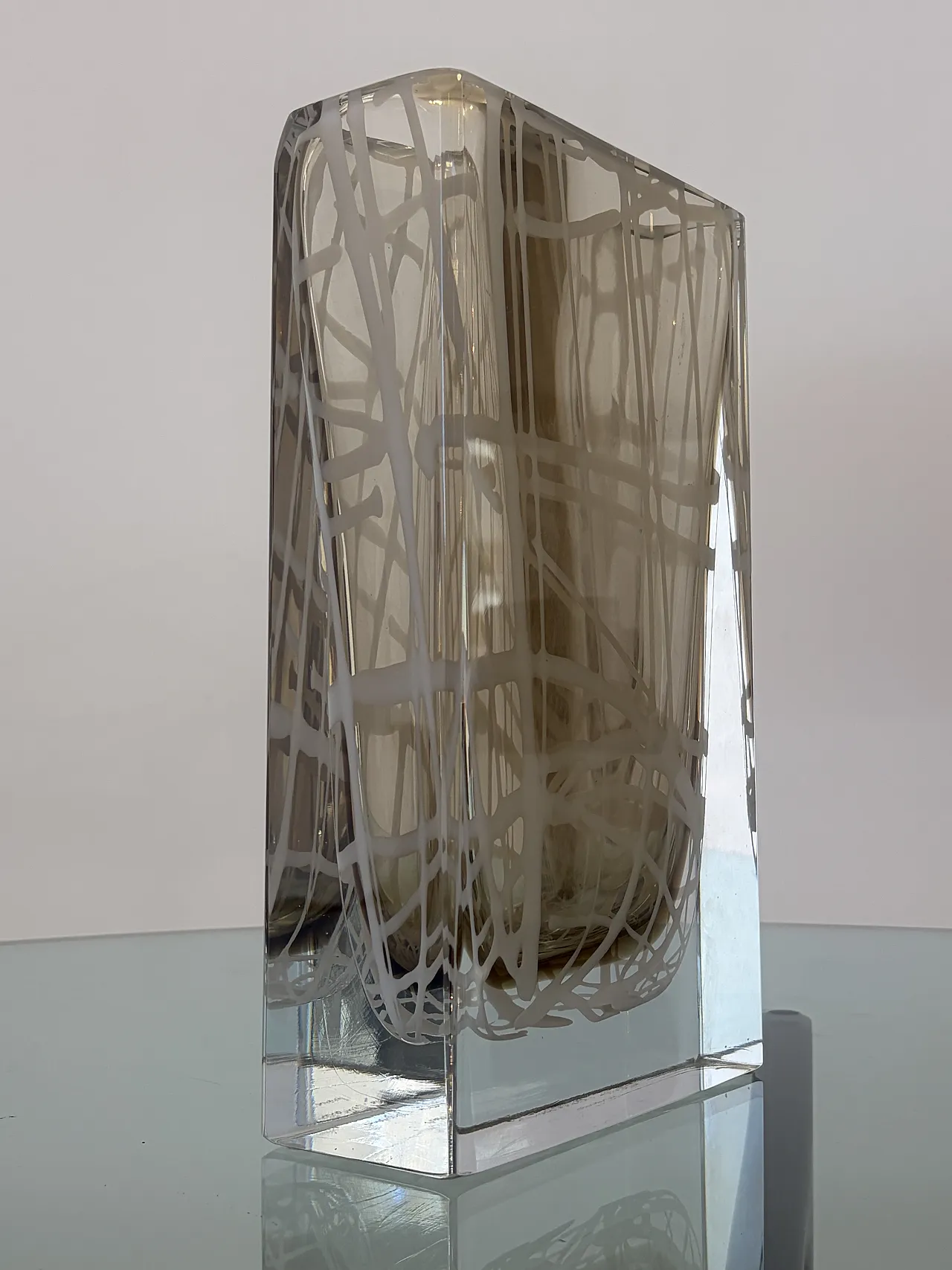 Vaso in vetro di Murano firmato Roberto Beltrami, anni '90 7