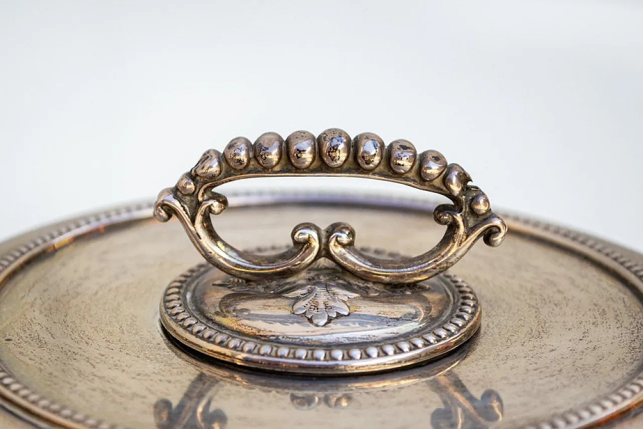 Pair of silver-plated metal chafing dishes from Lambert London, 1920s 4