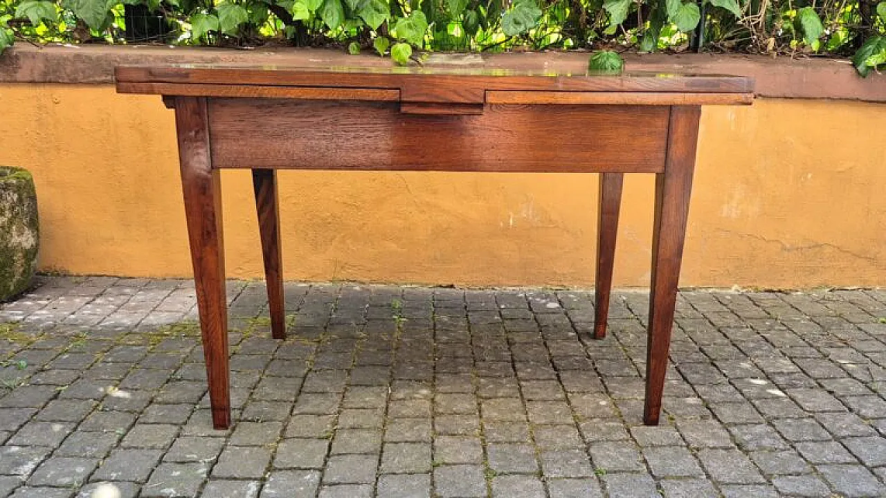 Extendable wooden table with stiletto legs, 19th century 1