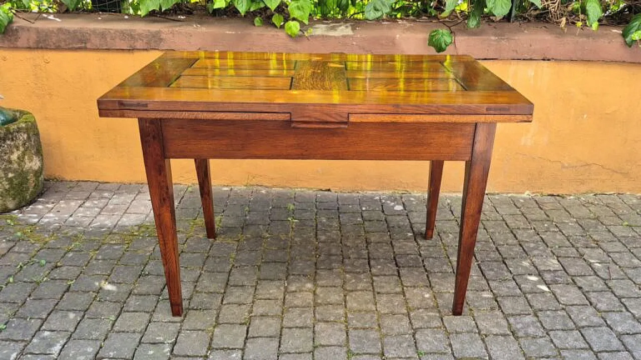 Extendable wooden table with stiletto legs, 19th century 2