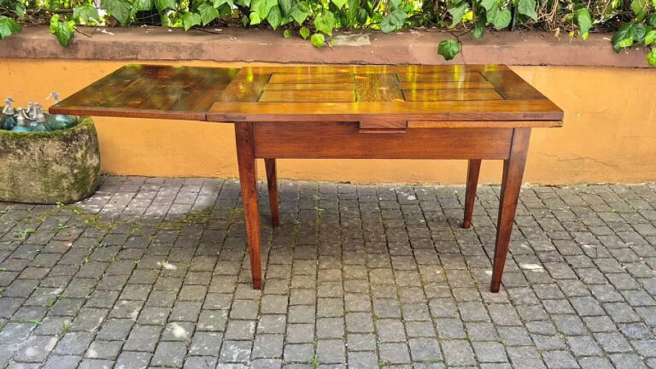 Extendable wooden table with stiletto legs, 19th century 4