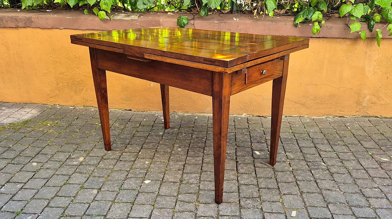 Extendable wooden table with stiletto legs, 19th century 8