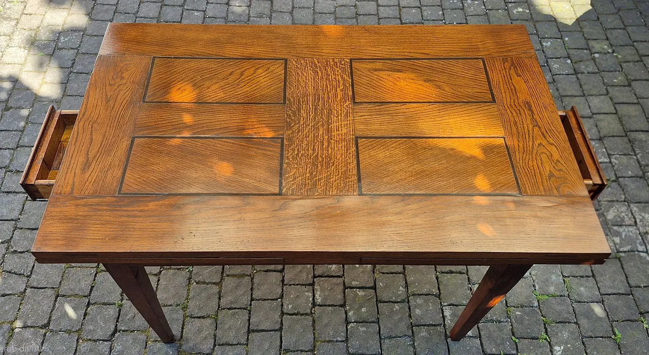 Extendable wooden table with stiletto legs, 19th century 10