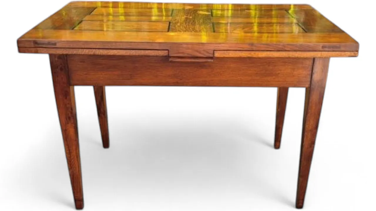 Extendable wooden table with stiletto legs, 19th century 11